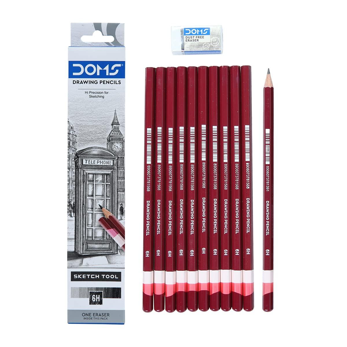 DOMS DRAWING PENCIL H 10 PCS PACK