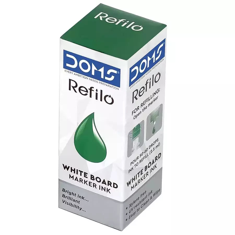 DOMS REFILO WHITE BOARD MARKER INK GREEN 100 ML