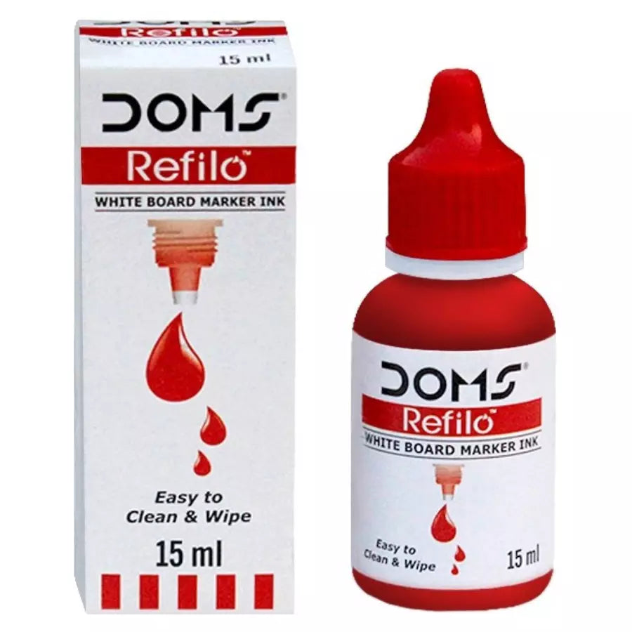 DOMS REFILO PERMANENT MARKER INK RED 15 ML