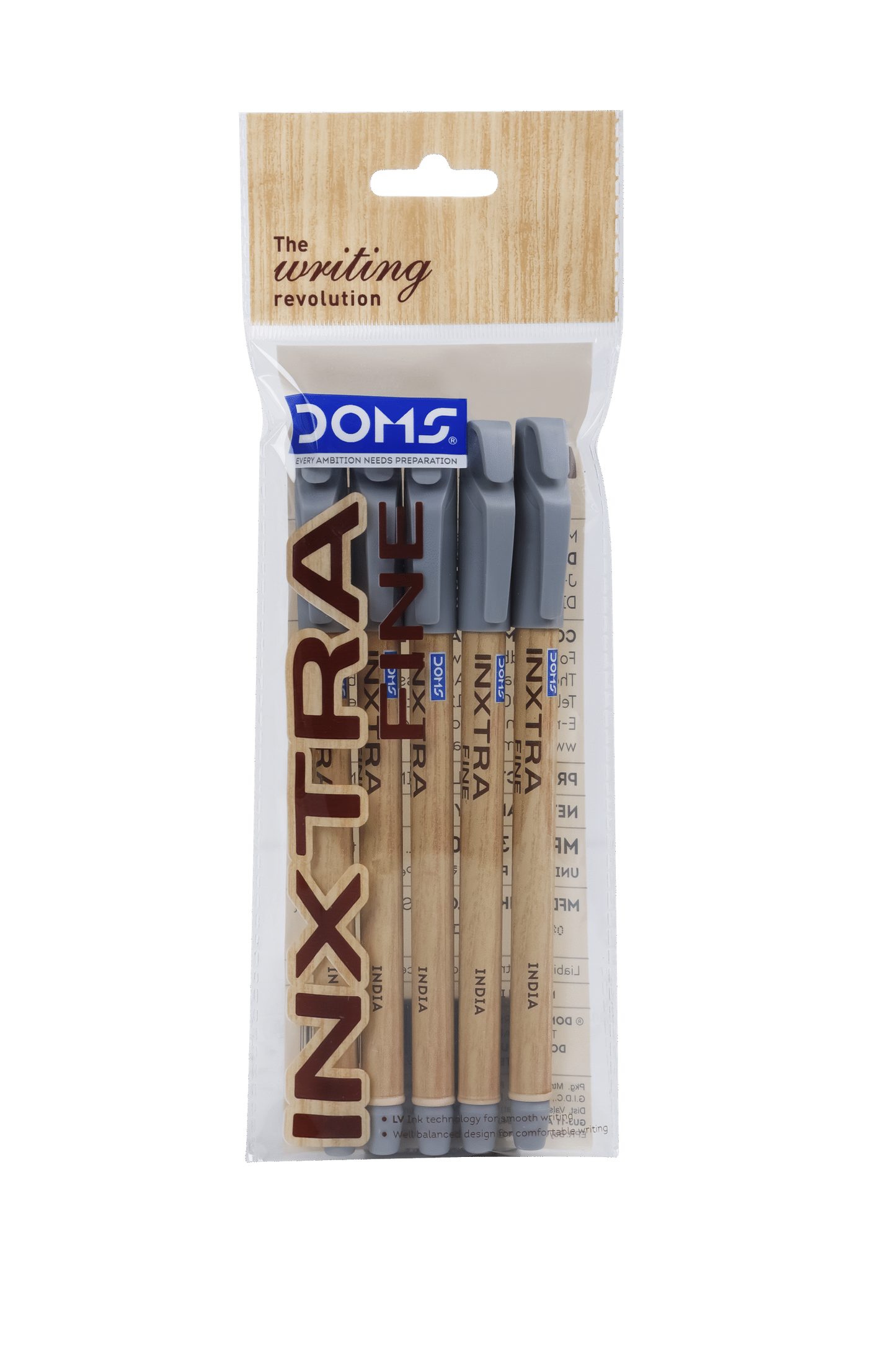 DOMS INXTRA FINE BALL PEN BLACK 5 PCS
