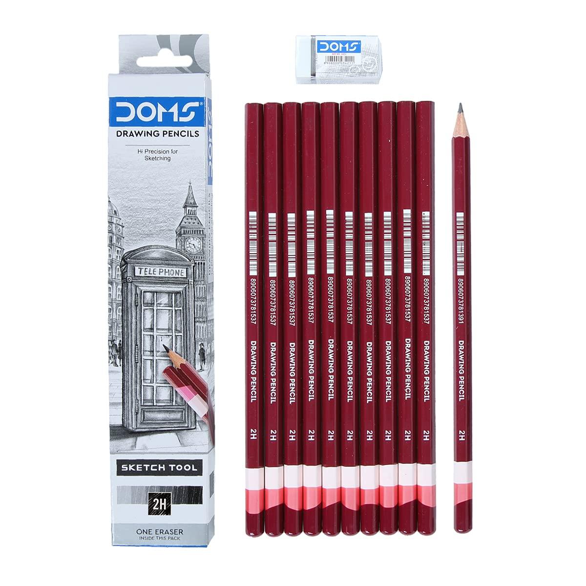 DOMS DRAWING PENCIL 2H 10 PCS PACK