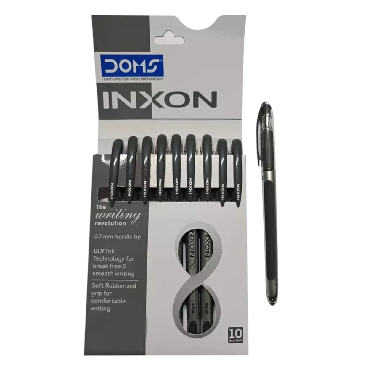 DOMS INXON BALL PEN BLACK 10 PCS