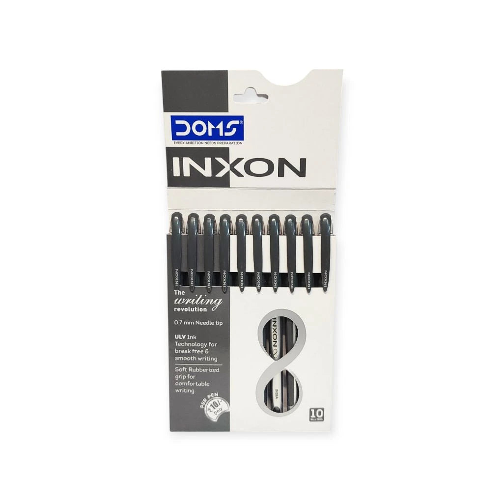 DOMS INXON BALL PEN BLACK 10 PCS