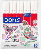 DOMS SKETCH FINE WATER COLOUR 10 PEN RED