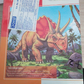DOMS Exercise Notebook 120 Pages Single Line cover featuring Triceratops design, suitable for school and homework.