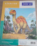 DOMS Exercise Notebook 120 Pages 3 in 1 featuring an Apatosaurus illustration on the cover, perfect for academic activities.