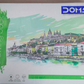 DOMS Drawing Book cover featuring vibrant landscape illustration and details including size and page count.