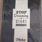 DOMS Exercise Notebook i Note Denim Series with motivational quote on the cover.