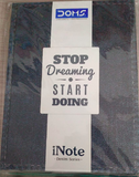 DOMS Exercise Notebook i Note Denim Series with motivational quote on the cover.