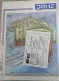 DOMS Exercise Notebook cover featuring an urban illustration and product details.