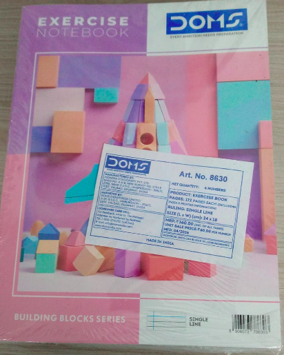DOMS Exercise Notebook 172 Pages Single Line