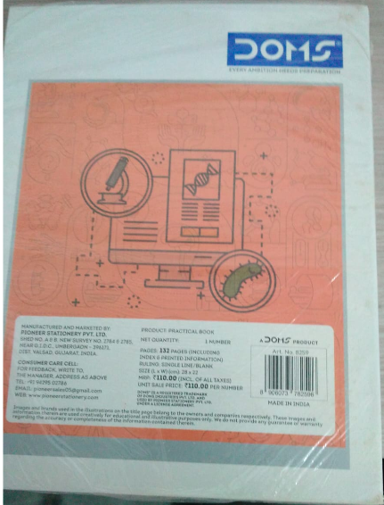 DOMS Exercise Notebook 132 Pages Single Line