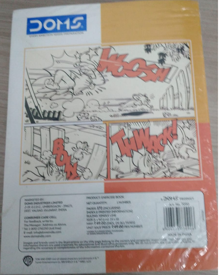 DOMS Exercise Book Tom and Jerry 172 Pages 24 × 18 cm