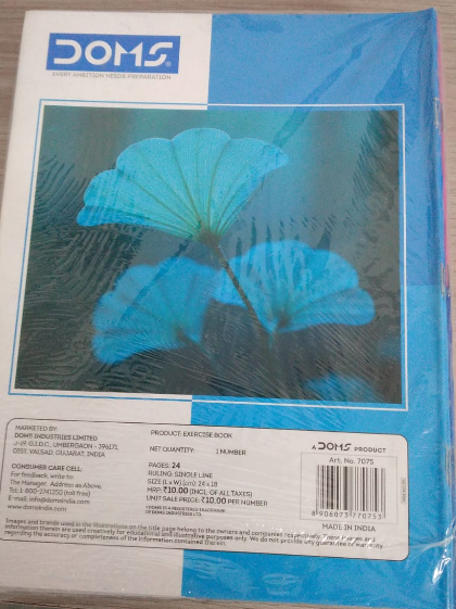 DOMS Exercise Notebook Leaves Series 24 Pages Single Line
