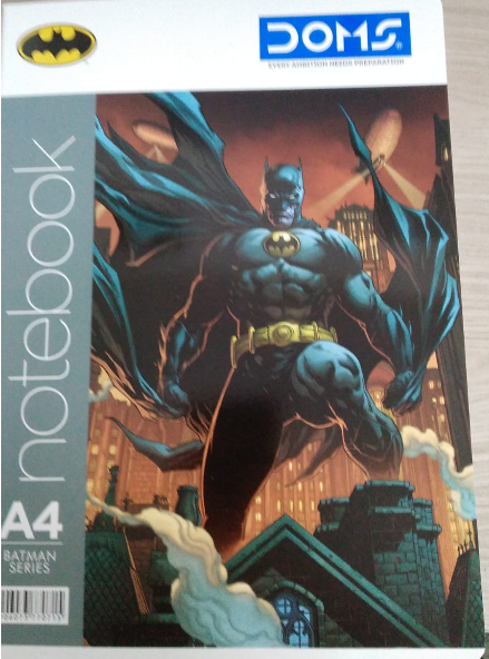 DOMS Exercise Book Batman Series 172 Pages – Single Line 29.4 × 21 cm with Batman artwork on the cover.