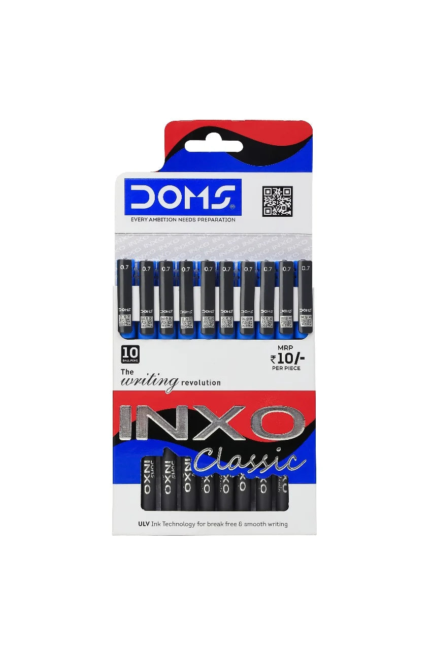 DOMS INXO Classic Ballpoint Pens (10 Pc Pack)