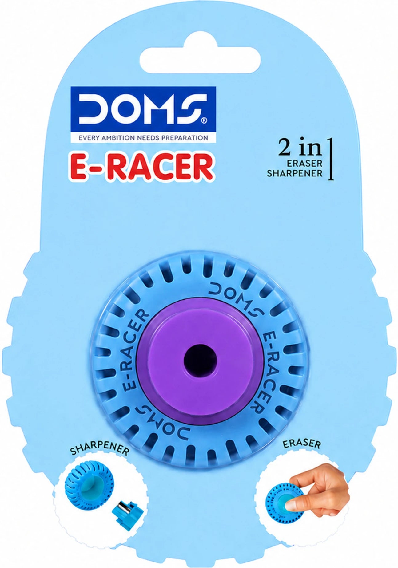 DOMS E-RACER 2 IN 1 Eraser + Sharpener