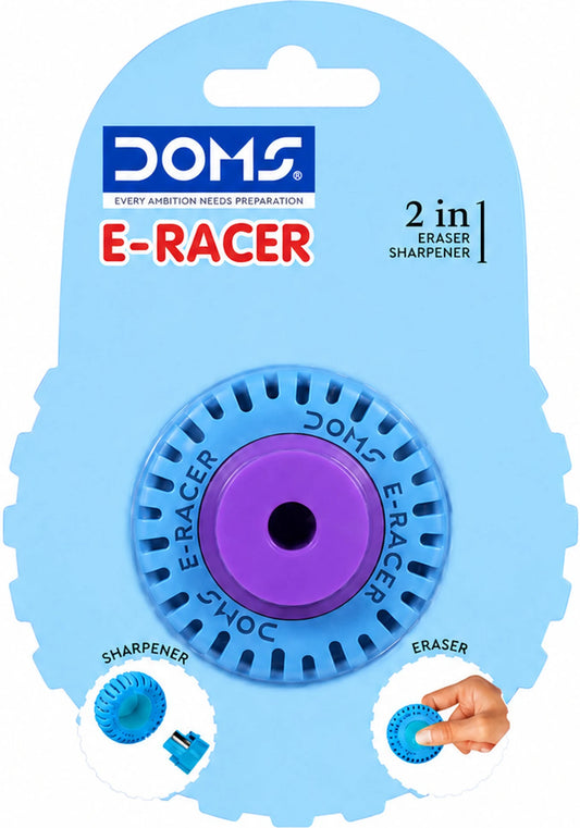 DOMS E-RACER 2 IN 1 ERASER SHARPENER front view