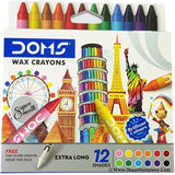 DOMS LONG WAX  CRAYONS 12 SHADES