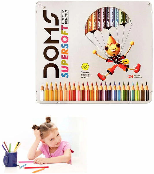 DOMS FSC 24 PENCIL FLAT TIN front view