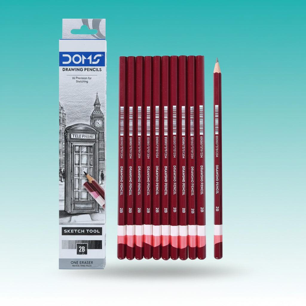 DOMS DRAWING PENCIL 2B 10 PCS PACK