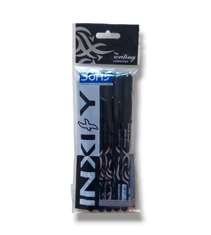 DOMS INXIFY SOFTY BALL PEN BLACK 5 PCS POUCH