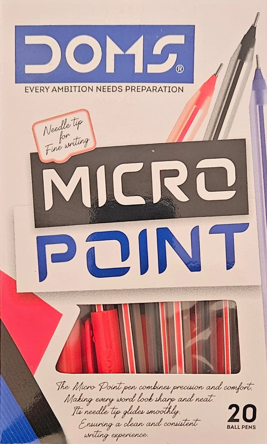 DOMS MICRO POINT PEN RED 20 PCS BOX