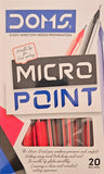 DOMS MICRO POINT PEN RED 20 PCS BOX