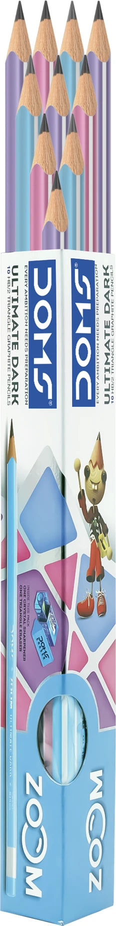 DOMS ZOOM TRIANGLE GRAPHITE PENCIL 10 PCS PACK