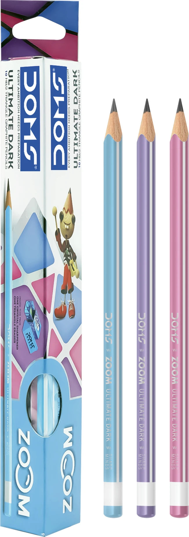 DOMS ZOOM TRIANGLE GRAPHITE PENCIL 10 PCS PACK