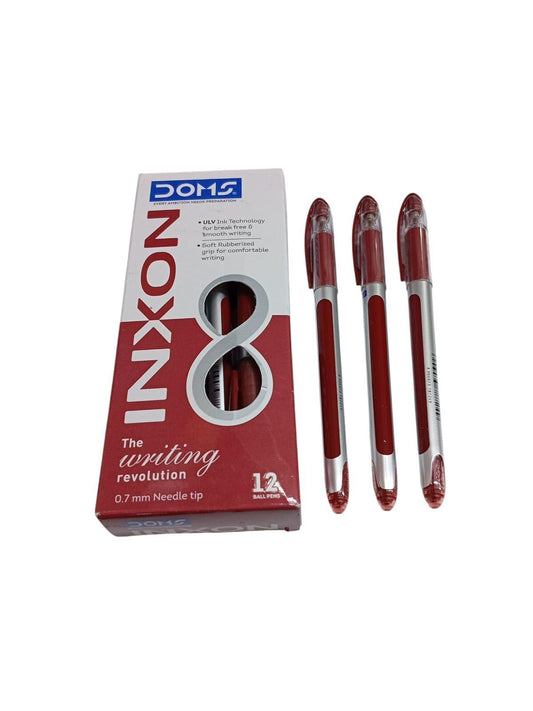 DOMS INXON BALL PEN RED SINGLE 10 PCS PACK