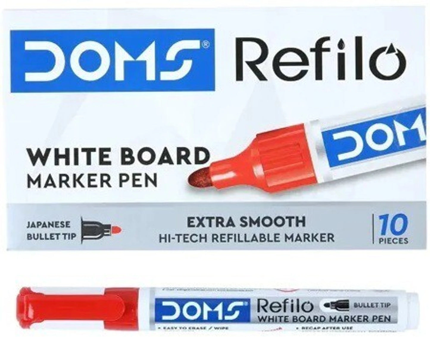 DOMS REFILO WHITEBOARD MARKER PEN RED  1 PCS