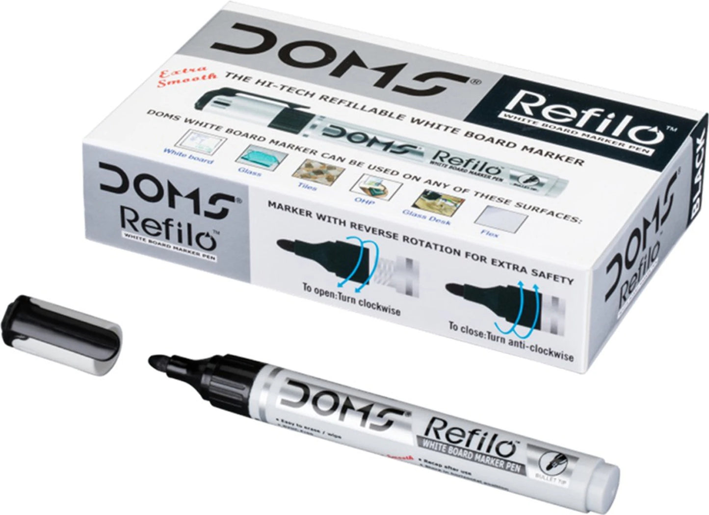 DOMS REFILO WHITEBOARD MARKER PEN BLACK  1 PCS
