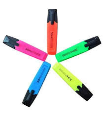 DOMS NEON HIGHLIGHTER PEN 5 SHADES YELLOW (PLASTIC CASE)