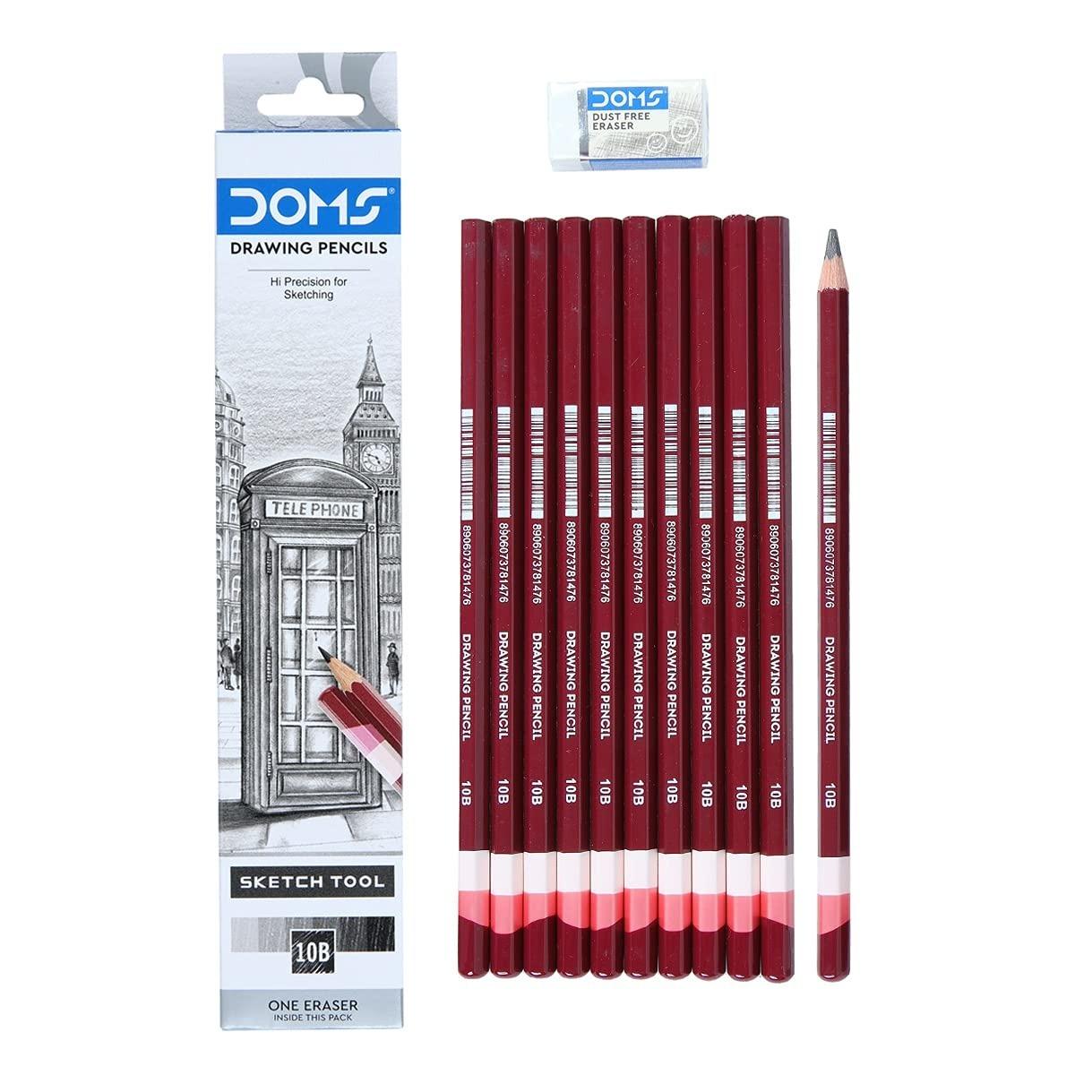 DOMS DRAWING PENCIL 10B 10 PCS PACK